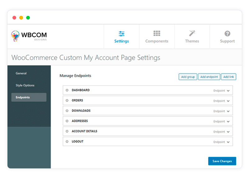 WooCommerce Custom My Account Page 3 my account page setting - Wbcom Designs