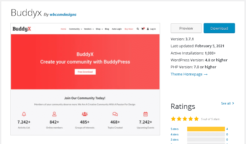 BuddyX Best WordPress Multisite Themes