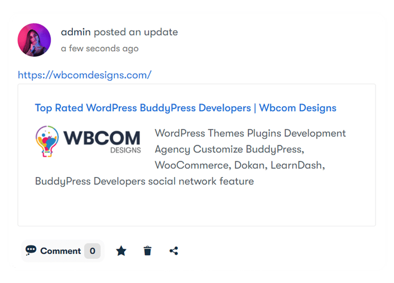 BuddyPress Activity Link Preview