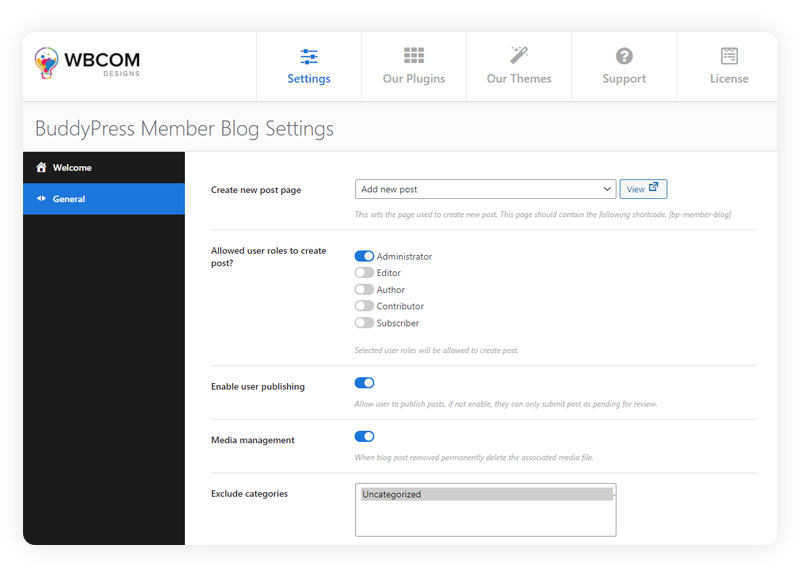 BuddyPress Create Blog Posts