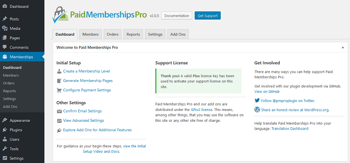 paid-memberships-pro-dashboard