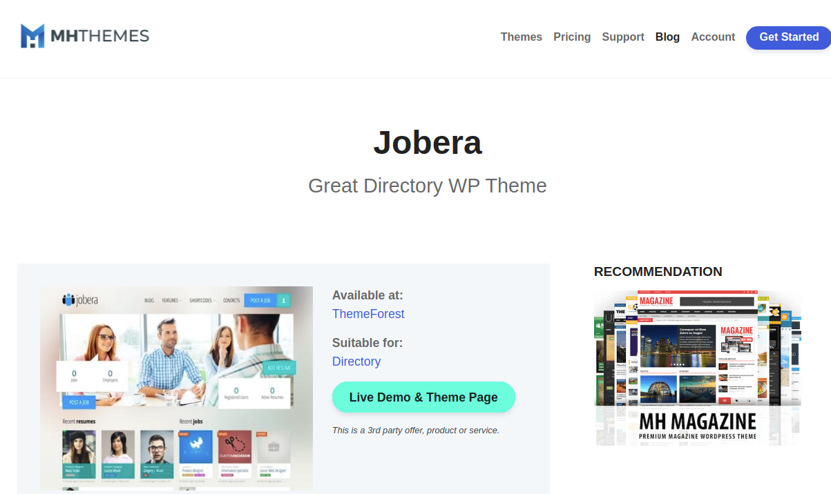 Jobera Directory WP Theme _ Themes Directory
