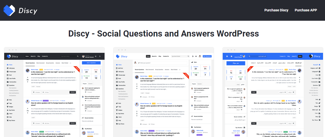 Discy- WordPress question and answer theme