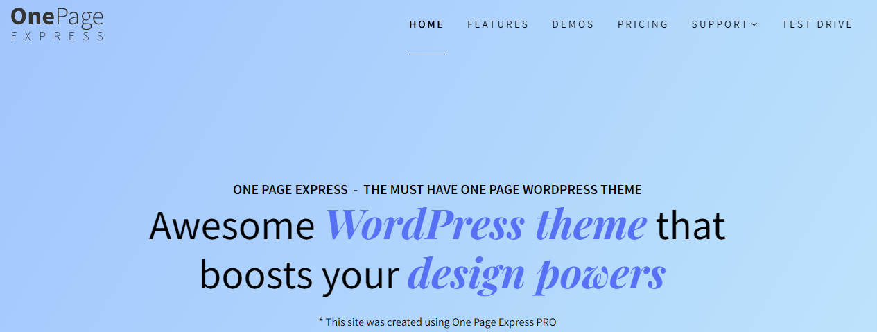 One Page Express- free one page wordpress themes