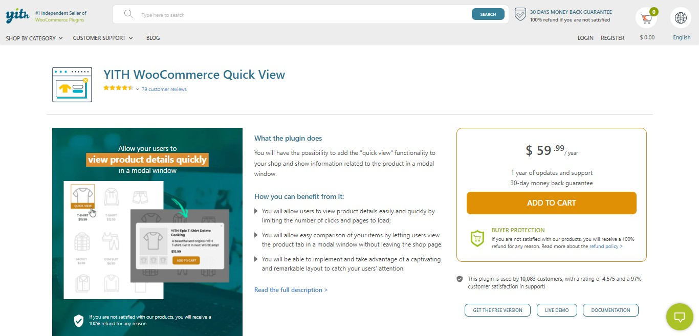 YITH quick view WooCommerce plugin