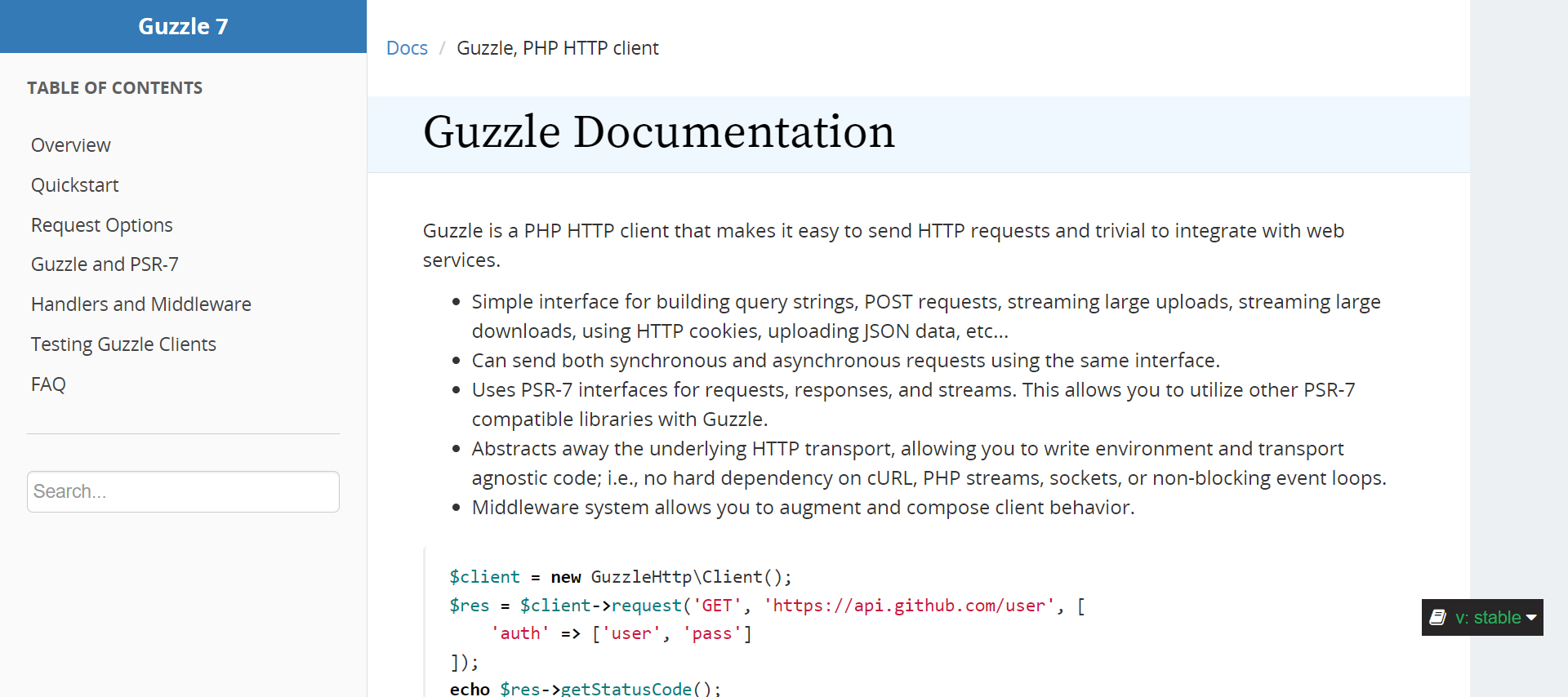 Guzzle php testing tool