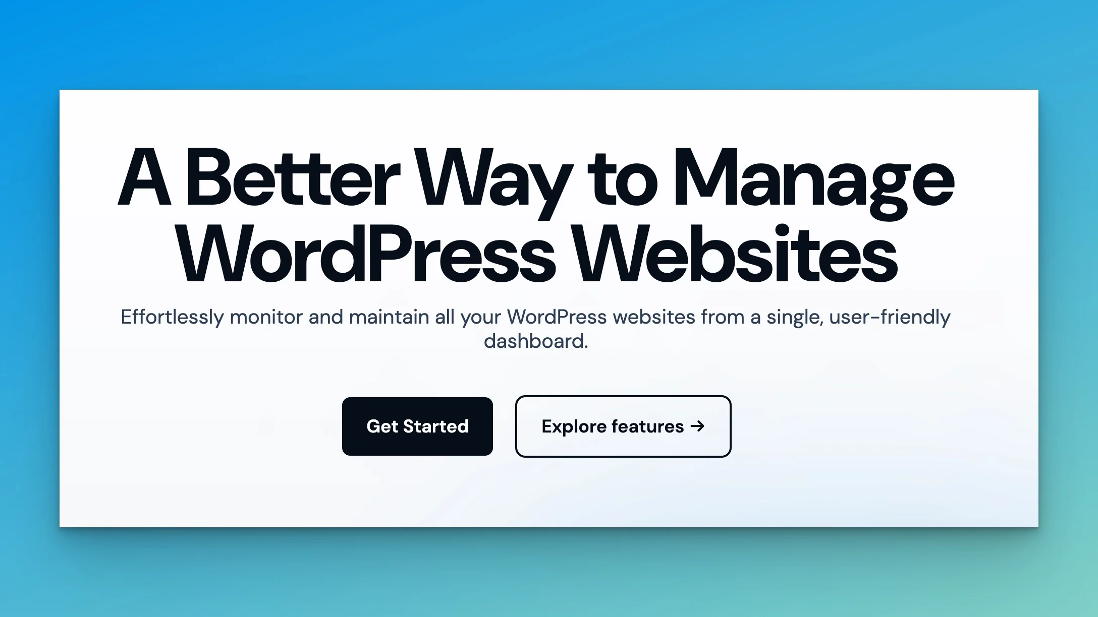 ManageWP management screenshot