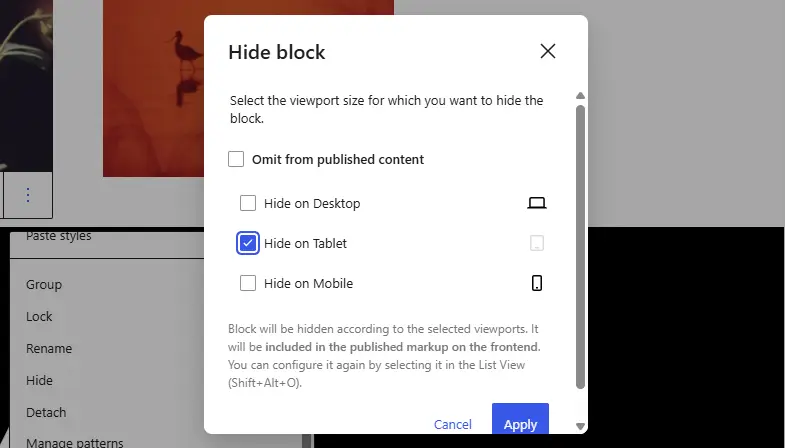 Show and Hide Blocks by Screen Size