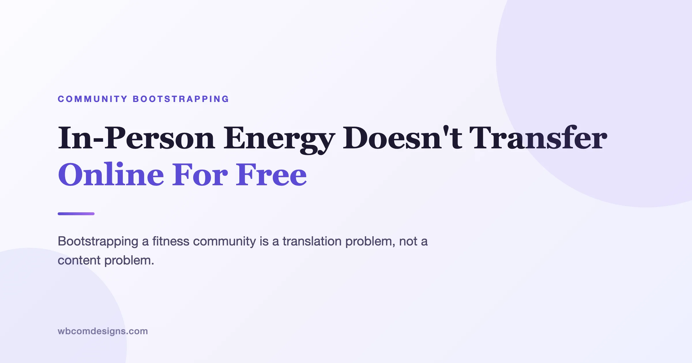In-Person Energy Doesnt Transfer Online For Free
