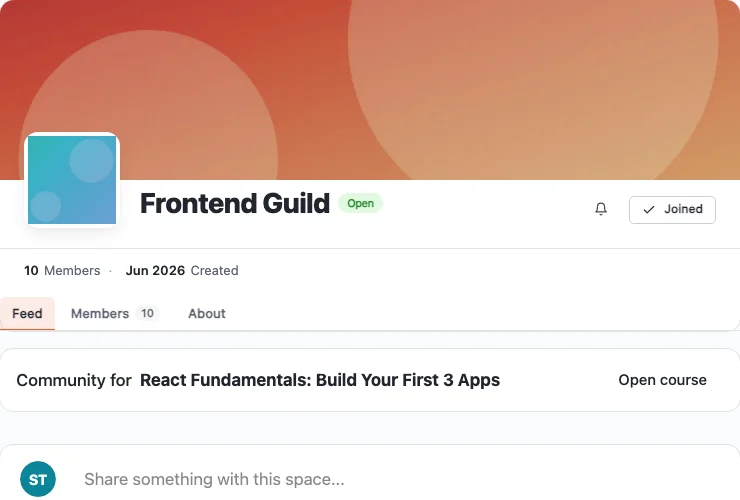 A real BuddyNext Space explicitly paired with a course as its dedicated community