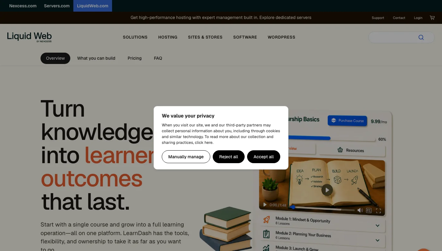 LearnDash WordPress LMS and community platform homepage