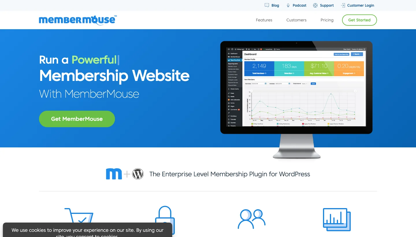 MemberMouse WordPress membership plugin homepage