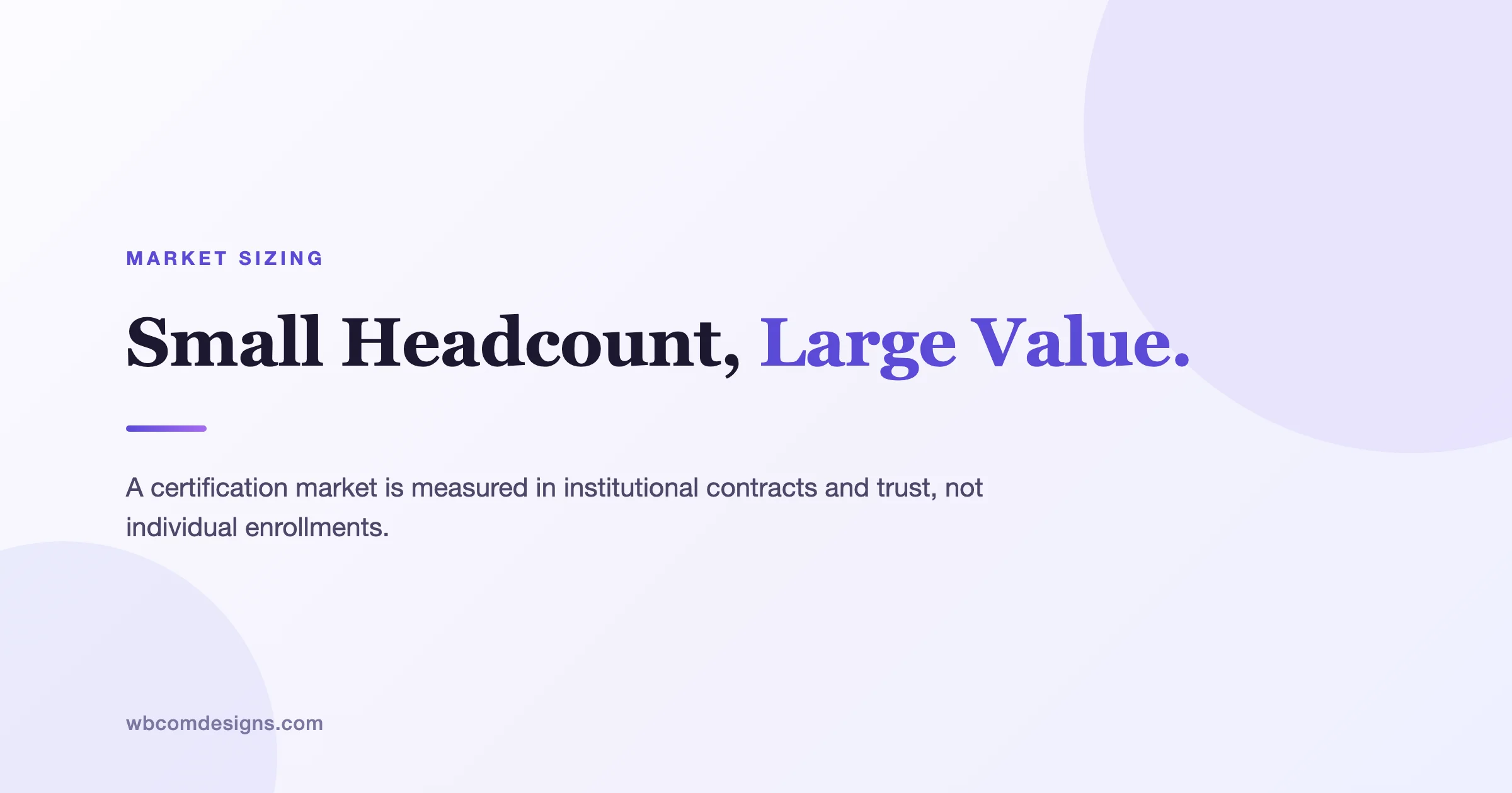 Small Headcount, Large Value: Sizing A Certification Market
