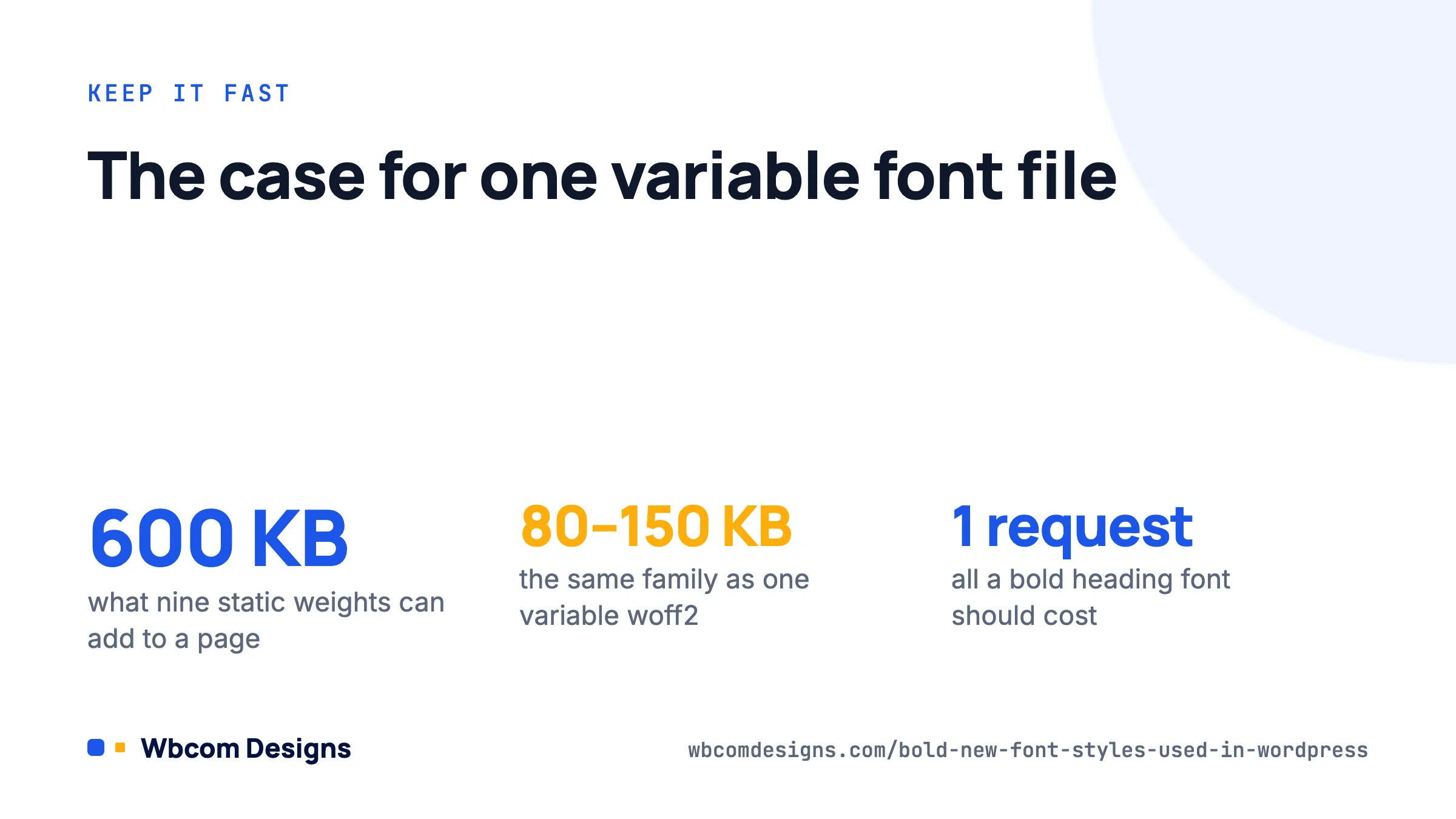 Keeping bold font styles in WordPress fast: nine static weights near 600 KB versus one variable woff2 at 80 to 150 KB
