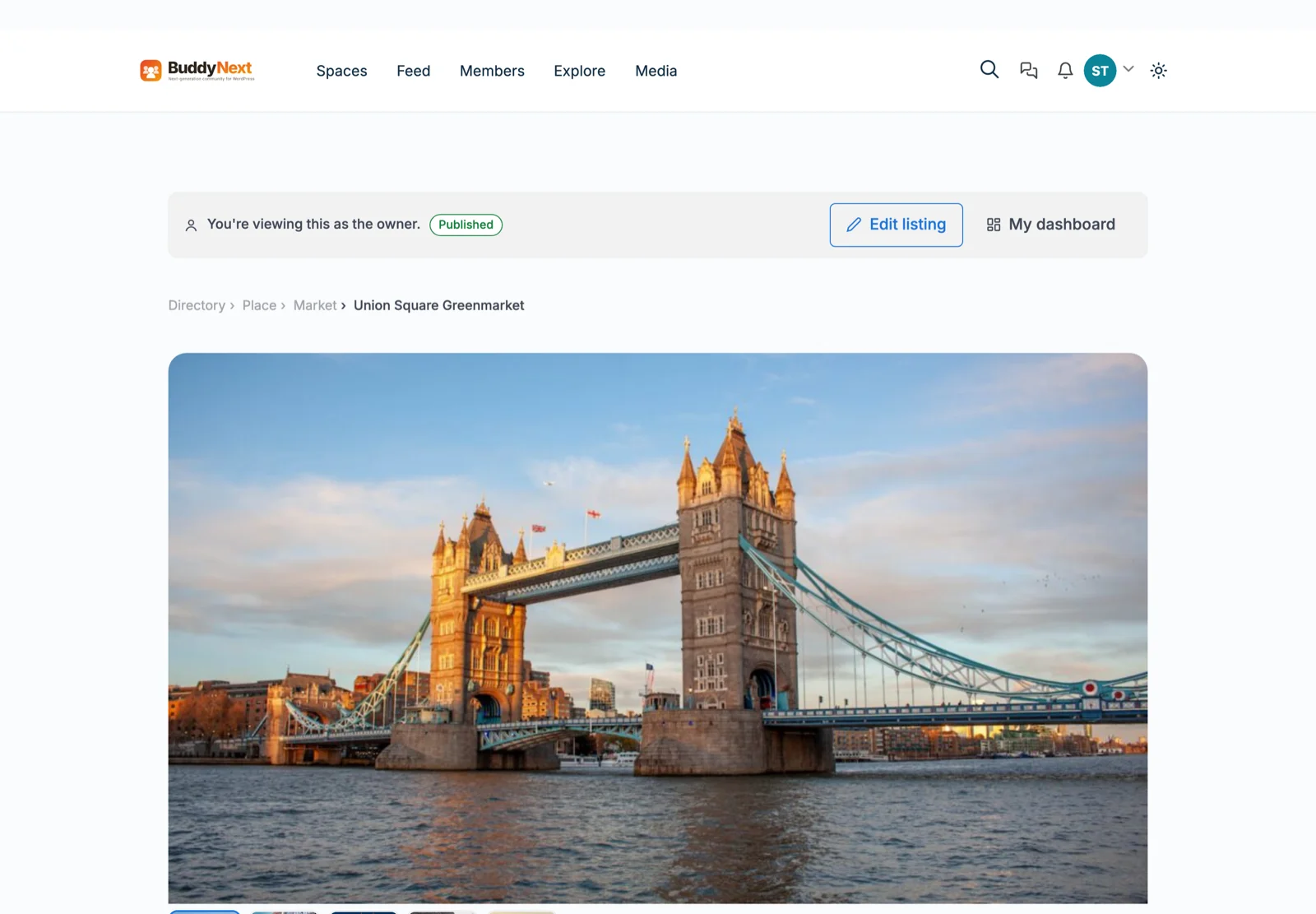 WB Listora single business listing page with details and map