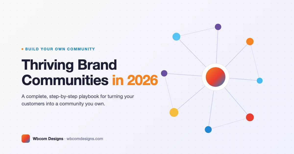 A network of member nodes connecting into a central brand hub, illustrating a thriving brand community