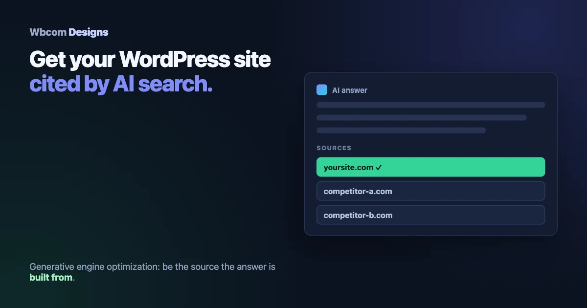 Generative engine optimization: getting a WordPress site cited as a source in an AI search answer