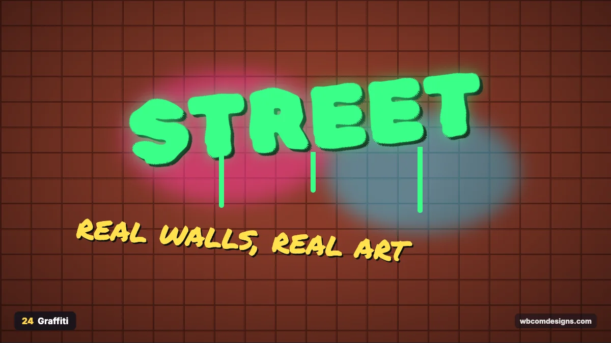 Graffiti design style example shown as a website hero section