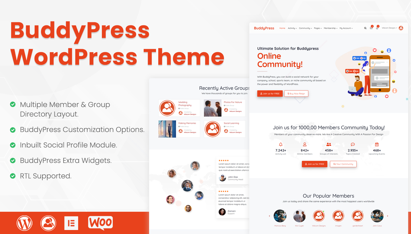 Reign buddypress theme for responsive social network community site
